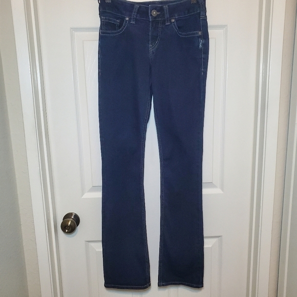 Silver Jeans Suki Surplus Womens 27/33 Bootcut Dark Wash Denim Stretch - Picture 1 of 10